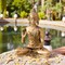 Buddha Statue 4 Inch Brass Buddha Idol Sculpture for Home Living Room Zen Decor - Perfect Gift for Spiritual Meditation Shrine
